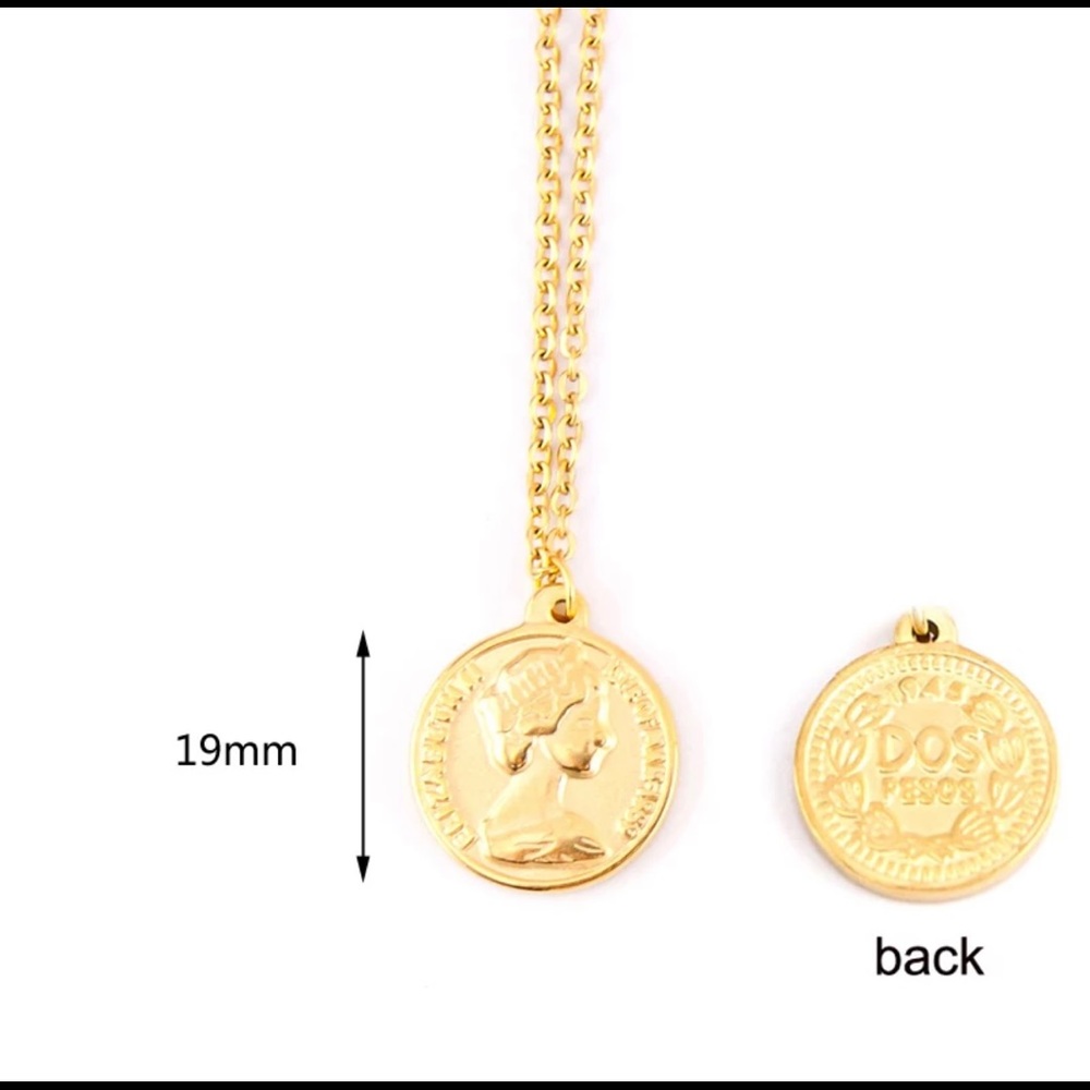 NEW Gold Coin Pendant Necklace